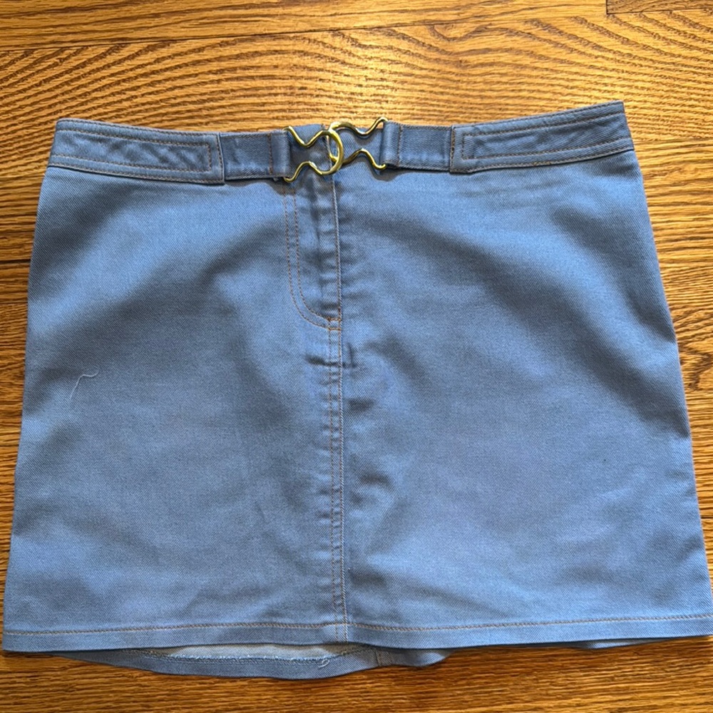 Gold and Blue Mini Pencil Skirt for Casual Wear